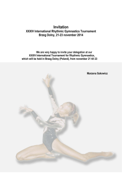 Invitation  XXXIV International Rhythmic Gymnastics Tournament Brzeg Dolny, 21-23 november 2014
