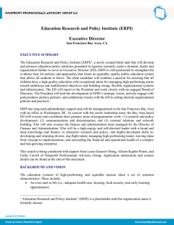 Education Research and Policy Institute (ERPI)  Executive Director
