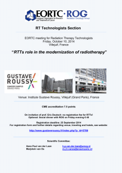 RTTs role in the modernization of radiotherapy  RT Technologists Section
