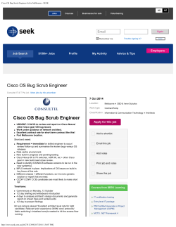 Cisco OS Bug Scrub Engineer
