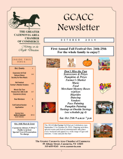 GCACC Newsletter First Annual Fall Festival Oct. 24th-25th