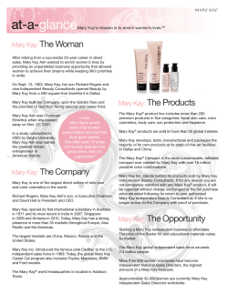at-a- glance The Woman Mary Kay: