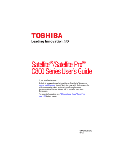 Satellite /Satellite Pro  C800 Series User’s Guide