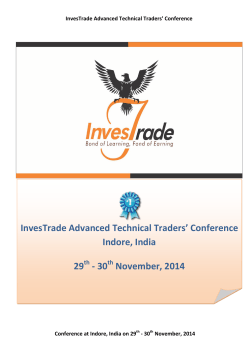 InvesTrade Advanced Technical Traders’ Conference Indore, India 29 - 30