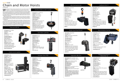 Chain and Motor Hoists W BUYERS GUIDE