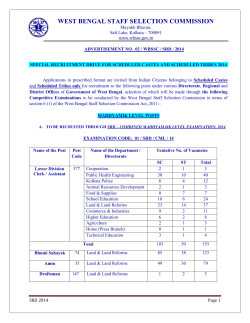 WEST BENGAL STAFF SELECTION COMMISSION