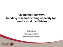 Paving the Pathway: building research writing capacity for pre-doctoral candidates