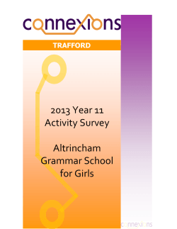 2013 Year 11 Activity Survey  Altrincham