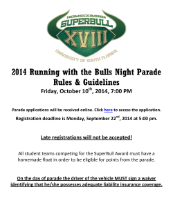 2014 Running with the Bulls Night Parade Rules &amp; Guidelines