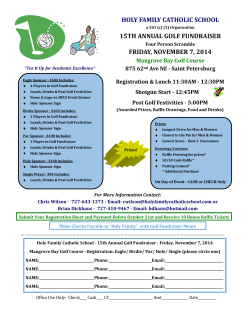 HOLY FAMILY CATHOLIC SCHOOL 15TH ANNUAL GOLF FUNDRAISER FRIDAY, NOVEMBER 7, 2014