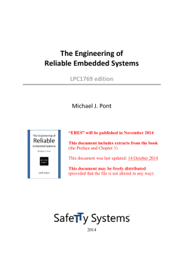 The Engineering of Reliable Embedded Systems LPC1769 edition Michael J. Pont
