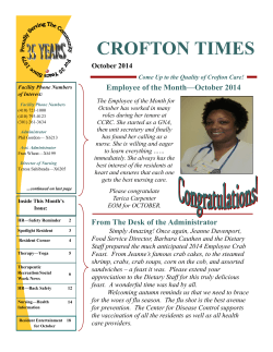 CROFTON TIMES  Employee of the Month—October 2014