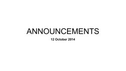 ANNOUNCEMENTS 12 October 2014