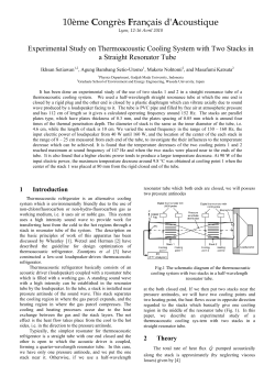 C Experimental Study on Thermoacoustic Cooling System with Two Stacks in