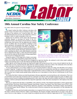 NC  Labor 18th Annual Carolina Star Safety Conference