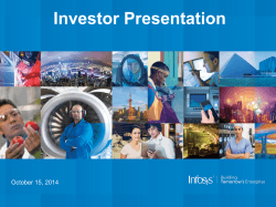 Investor Presentation October 15, 2014