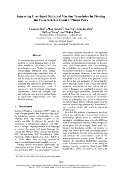 Improving Pivot-Based Statistical Machine Translation by Pivoting