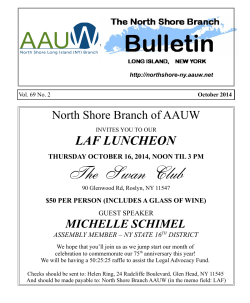 The Swan Club LAF LUNCHEON North Shore Branch of AAUW MICHELLE SCHIMEL