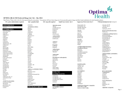 OPTIMA HEALTH Preferred Drugs List  Oct – Dec 2014