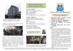 G Admission starts from Winter Semester 2015
