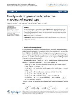 Fixed points of generalized contractive mappings of integral type Open Access