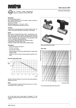 Ball valves DZR Technical information