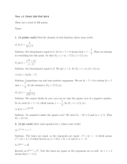 Test #1 Math 220 Fall 2014 Name: