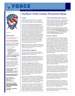 Hurlburt Field Civilian Personnel News  Vo ng  Federal Benefits Open Season 