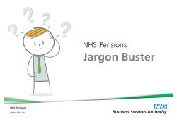 Jargon Buster NHS Pensions Business Services Authority