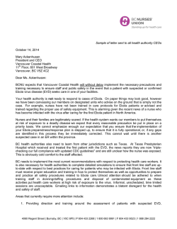 October 14, 2014 Mary Ackenhusen President and CEO