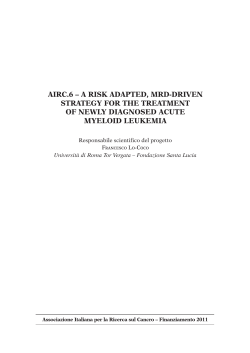 AIRC.6 – A RISK ADAPTED, MRD-DRIVEN STRATEGY FOR THE TREATMENT MYELOID LEUKEMIA