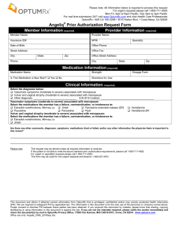 Angeliq Prior Authorization Request Form Member Information