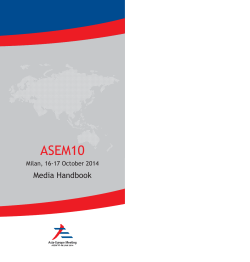 ASEM10 Media Handbook Milan, 16-17 October 2014