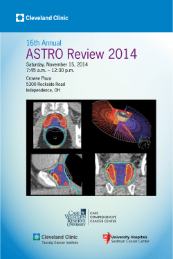ASTRO Review 2014 16th Annual Saturday, November 15, 2014