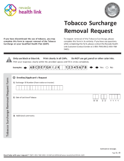 Tobacco Surcharge Removal Request