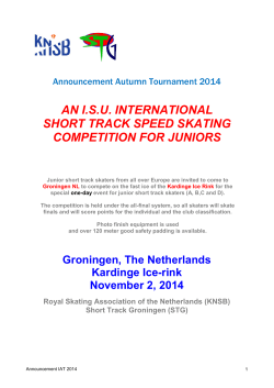 AN I.S.U. INTERNATIONAL SHORT TRACK SPEED SKATING COMPETITION FOR JUNIORS