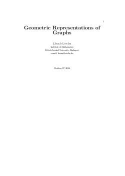 Geometric Representations of Graphs L´ aszl´