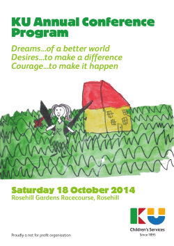 KU Annual Conference Program Saturday 18 October 2014 Dreams...of a better world