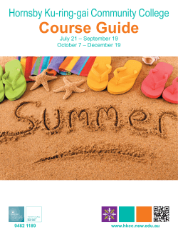 Course Guide Hornsby Ku-ring-gai Community College July 21 – September 19