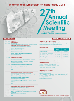 Annual Scientific Meeting International symposium on hepatology 2014