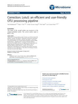 Correction: LotuS: an efficient and user-friendly OTU processing pipeline CORRECTION Open Access