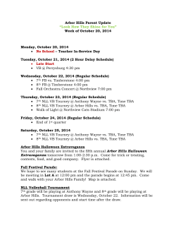 Arbor Hills Parent Update Week of October 20, 2014