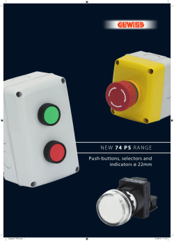 74 P S Push-buttons, selectors and indicators ø 22mm