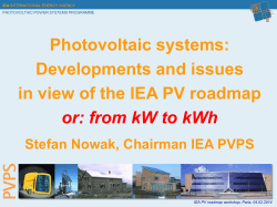 Photovoltaic systems: Developments and issues in view of the IEA PV roadmap