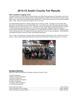 2014-15 Austin County Fair Results  ACF Livestock Judging Team