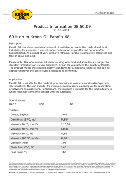 Product Information 08.50.09 60 lt drum Kroon-Oil Paraflo 68 21-10-2014