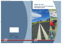 REMA TIP TOP – Automotive Product Catalogue Balance Weights &amp; Compound REMA