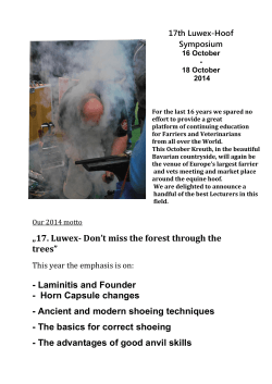 17th Luwex-Hoof Symposium  16 October