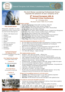 8 Annual European AML &amp; Financial Crime Conference