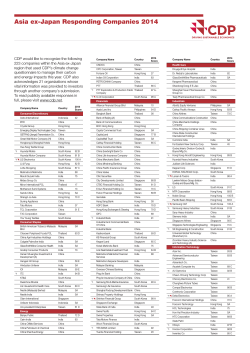 Asia ex-Japan Responding Companies 2014